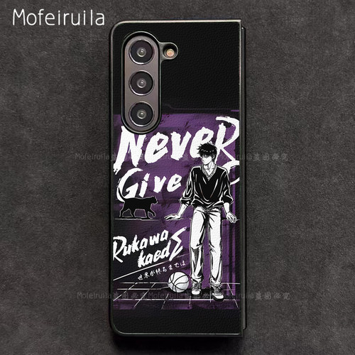 灌篮高手流川枫海报三星zfold7手机壳华为MateX7适用荣耀MagicV6折叠小米MIXFold4皮革OPPO Find N6保护套
