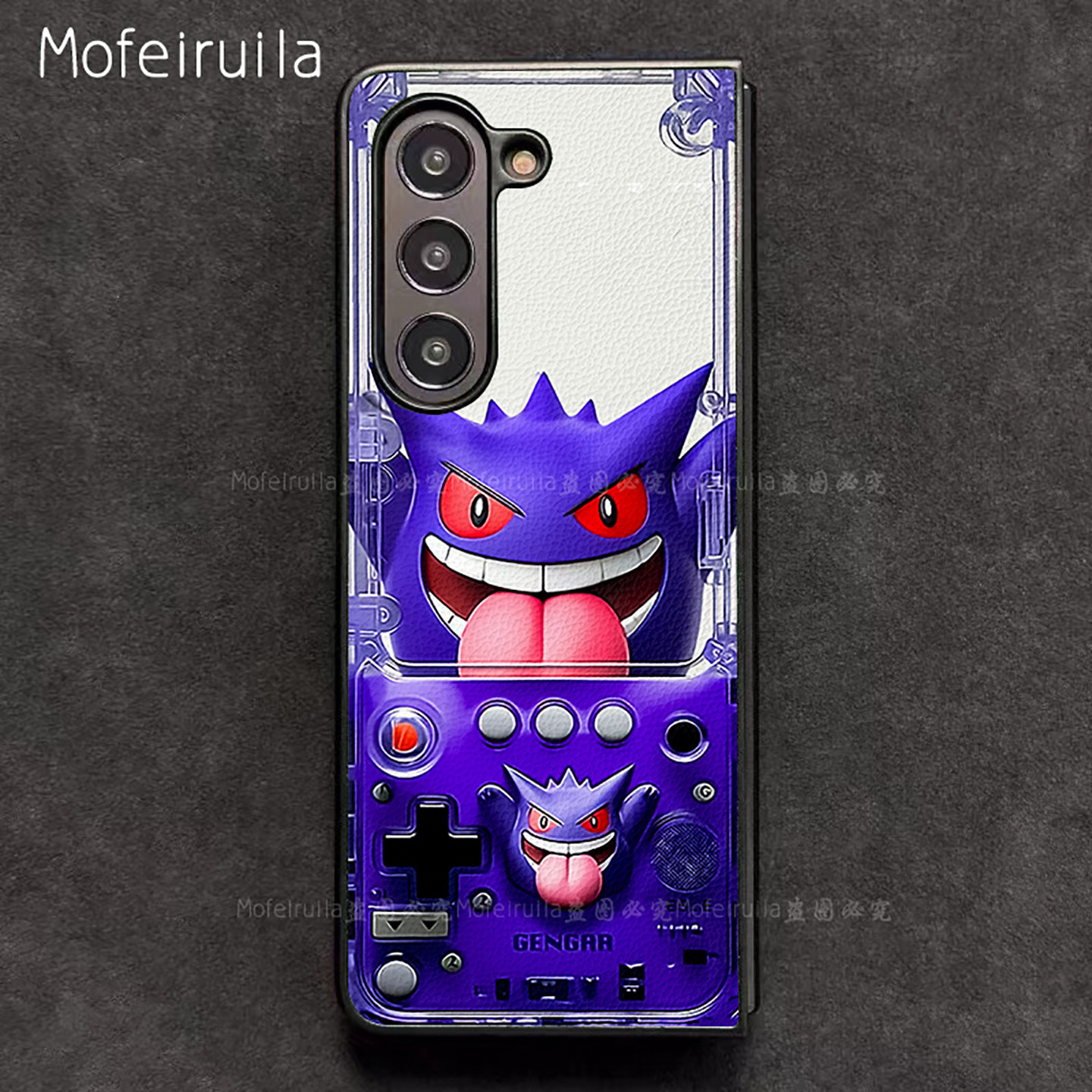 耿鬼游戏机宝可梦三星zfold7手机壳华为MateX6适用 荣耀Magic V5折叠屏小米MIX Fold4皮革vivo x fold5保护套