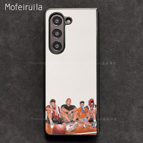 灌篮高手湘北全员海报三星zfold7手机壳华为MateX7适用荣耀MagicV6折叠小米MIXFold4皮革OPPO Find N6保护套