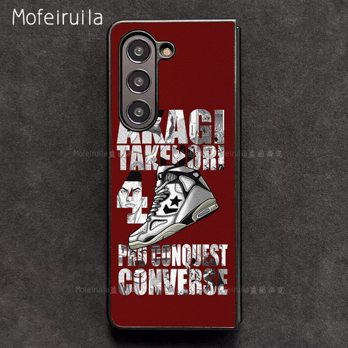 灌篮高手潮牌赤木刚宪三星zfold7手机壳华为MateX7适用荣耀MagicV6折叠小米MIXFold4皮革OPPO Find N6保护套