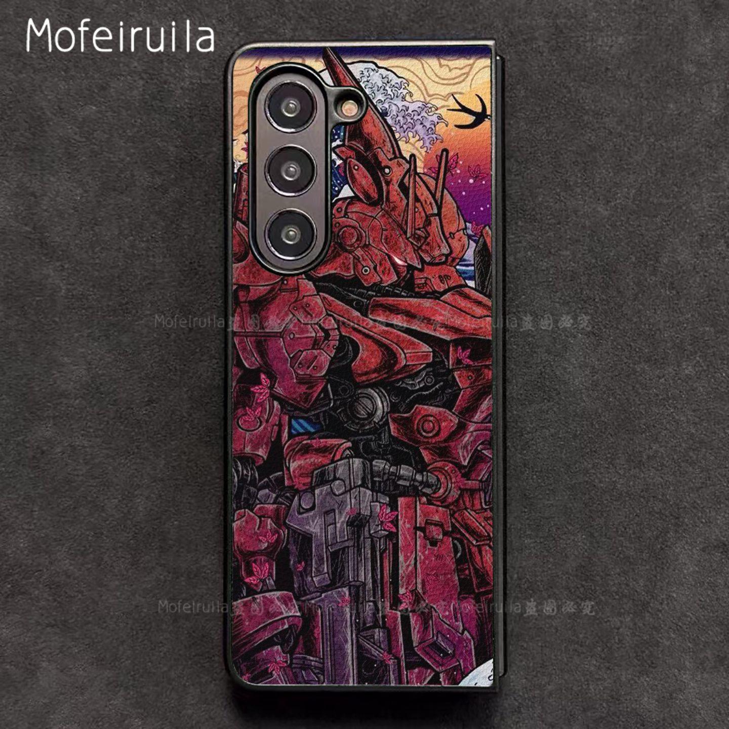 红扎古高达ZENO三星zfold7手机壳华为MateX6适用 荣耀Magic V5折叠屏小米MIX Fold4皮革vivo x fold5保护套