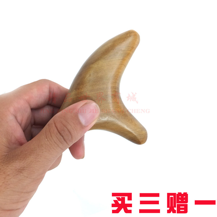 原始点按摩器棒 不求人工手握 密腊香木三叉按摩器三角雀按摩锥