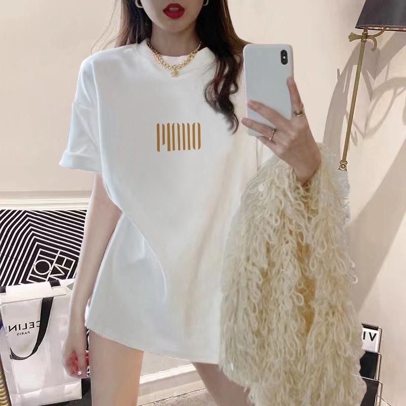 欧洲站中长款短袖t恤女2024年夏季新款设计感小众宽松韩版体恤潮