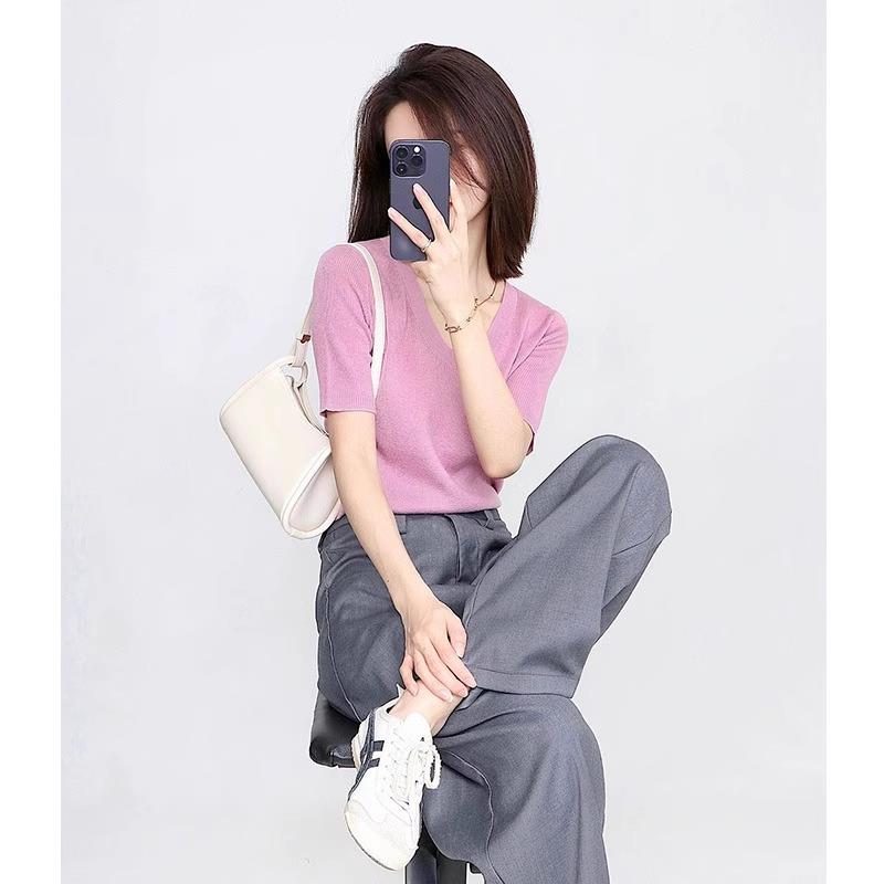 欧洲站女装赫本风高级感活泼减龄套装粉色夏装职业时尚穿搭一整套