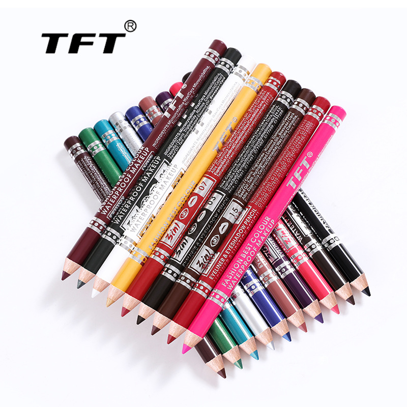 TFT跨境19色新款眼线笔防水唇线笔眉笔易上色不晕染厂家批发直销