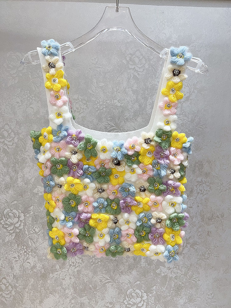 手工立体花朵时尚设计感吊带