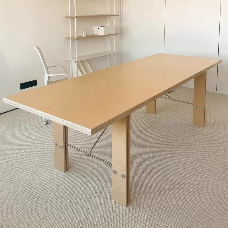 海洋板长条餐桌原木风电脑桌