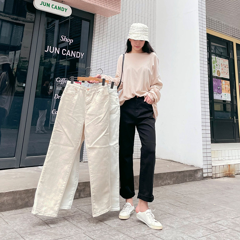 高腰宽松直筒阔腿休闲裤长裤