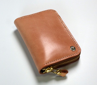 【醍醐】拉链卡包/零钱包/便携钱包/纯手工日本枥木原色植鞣牛皮