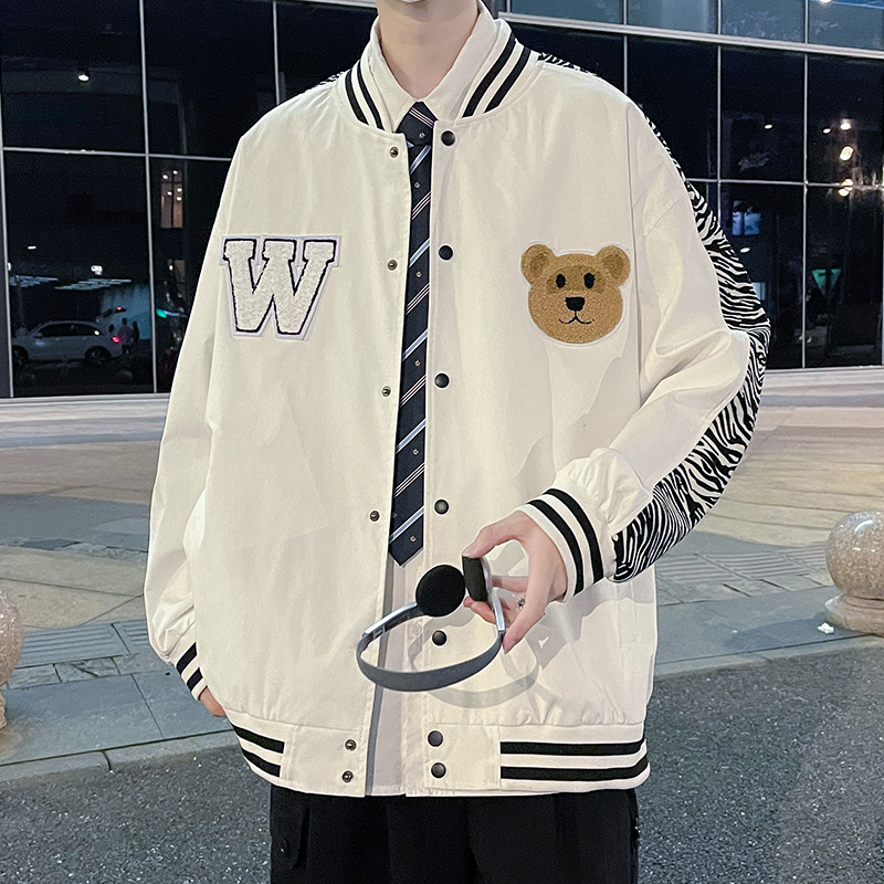 春款款宽松立领拼色夹克棒球服外套宽松流行305A-J，男装夹克，星座507-2（原305A）