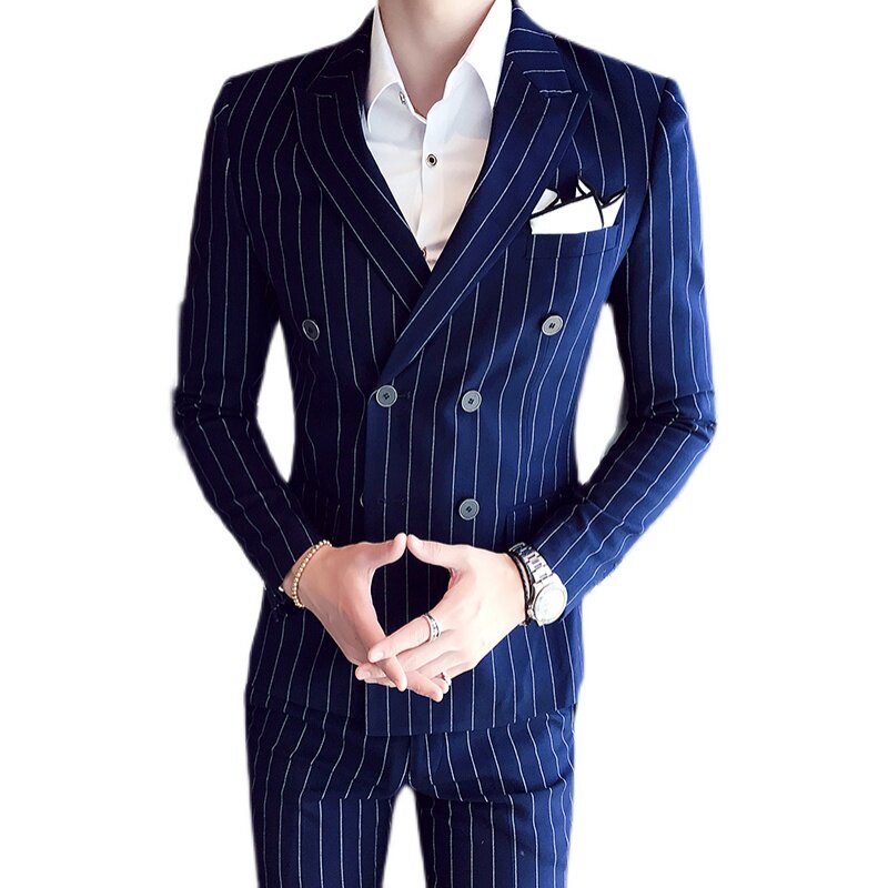 西服套装男三件套韩版修身商务正装新郎结婚礼服西装XF21P265,男装西服套装,星座507-2（原305A）