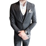 秋装新款小西装高品质西服套装结婚礼服三件套305A-XF15/265，男装西服套装，星座507-2（原305A）