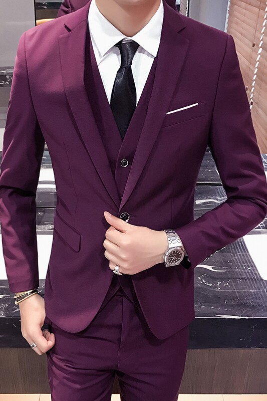 纯色商务西服套装青年男生上班休闲,男装西服套装,星座507-2（原305A）