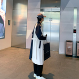 港风春款休闲双排扣中长款风衣纯色港风双排扣风衣男F812/，男装风衣，星座507-2（原305A）