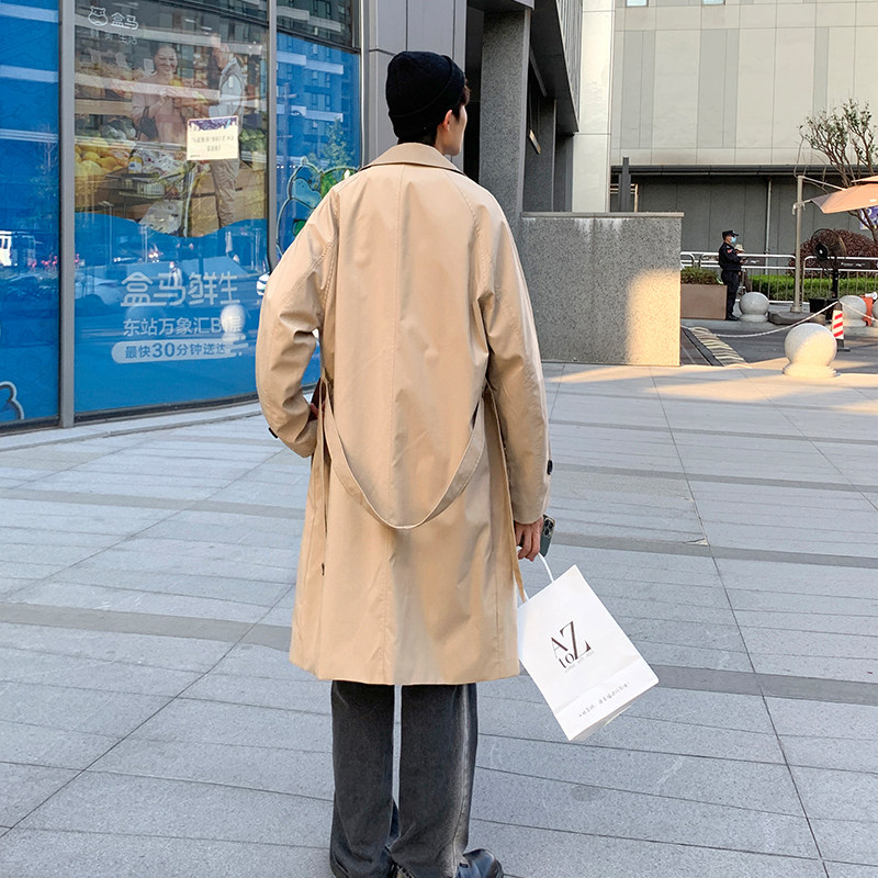 秋冬新款高品质中长款宽松风衣简约轻熟百搭外套单排扣F2021/P105,男装风衣,星座507-2（原305A）