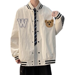 春款款宽松立领拼色夹克棒球服外套宽松流行305A-J图片