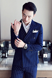 西服套装男三件套韩版修身商务正装新郎结婚礼服西装XF21P265，男装西服套装，星座507-2（原305A）