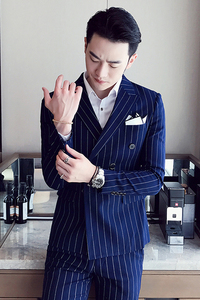 西服套装男三件套韩版修身商务正装新郎结婚礼服西装XF21P265图片