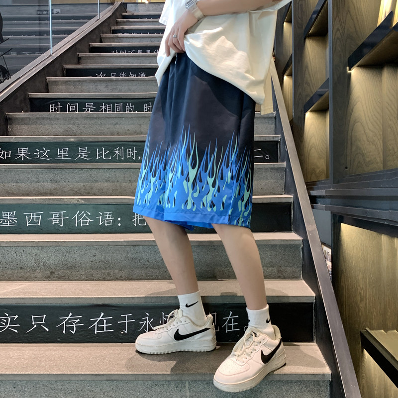 短裤男士夏季新款港风潮牌印花大码宽松305A,男装休闲裤,星座507-2（原305A）