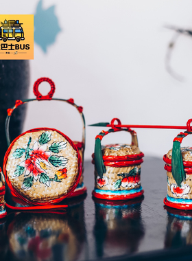 潮汕竹编喜庆手工花篮