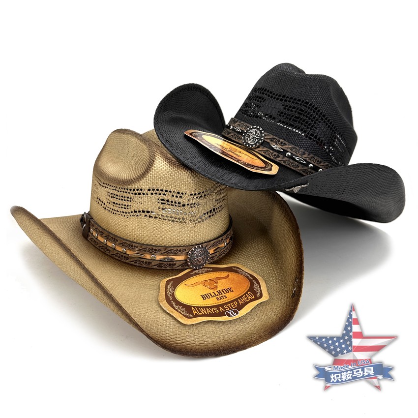 美国进口西部草编牛仔帽