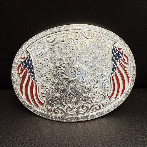 Made in USA 2026新款美国蒙大拿巴扣哈雷西部牛仔男女银皮带扣头