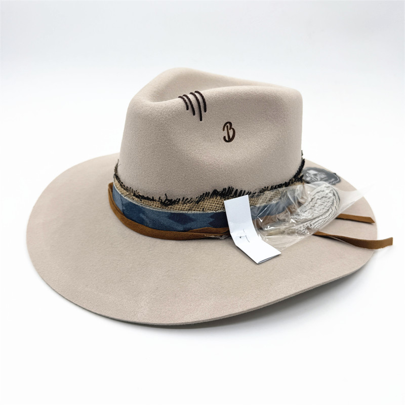 赌徒帽美国西部牛仔帽1949年老牌博海特男女羊毛毡定型藏式礼帽
