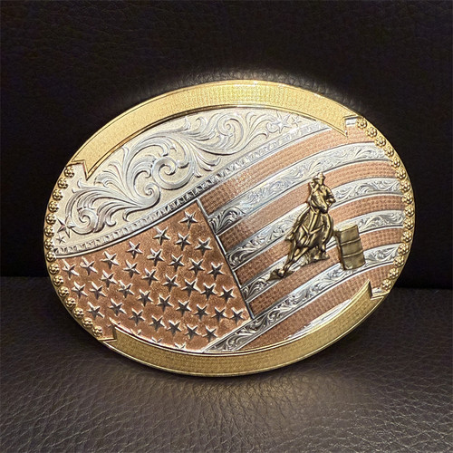 Made in USA 2026新款美国蒙大拿巴扣哈雷西部牛仔男女银皮带扣头