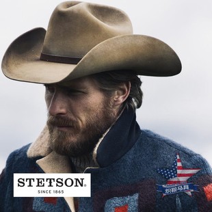 美国原产STETSON羊毛6X西部牛仔帽 斯泰森平原之王复古做旧牛仔帽