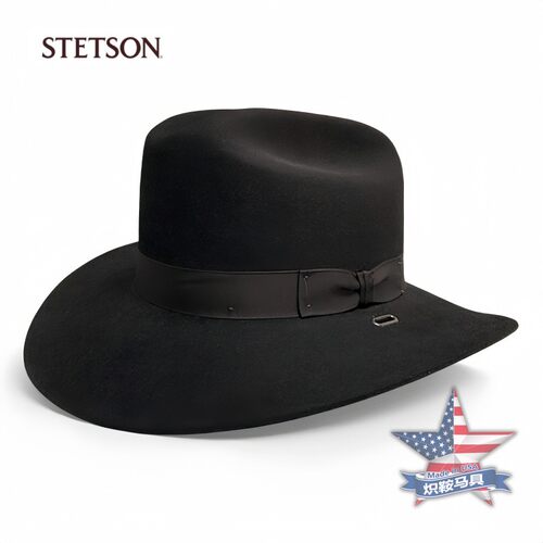 Made in USA美国STETSON兔毛海狸毛骑兵帽正品JUN帽牛仔帽 礼帽