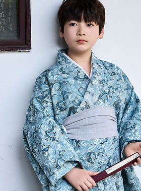 2025新款日本儿童和服浴衣男童日式浴衣春夏春季夏季男式
