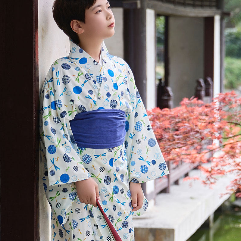春季夏季春夏日本儿童和服浴衣男童日式浴衣小孩中国风日系