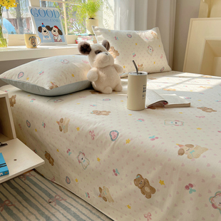 可爱小清新全棉卡通碎花床单单件 床品 纯棉100单人宿舍被单春夏季