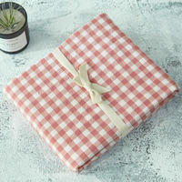 ins all-cotton washed cotton bed sheet, single piece, student dormitory 100 pure cotton checkered quilt, single pillowcase, three-piece set, single bed thumbnail 4