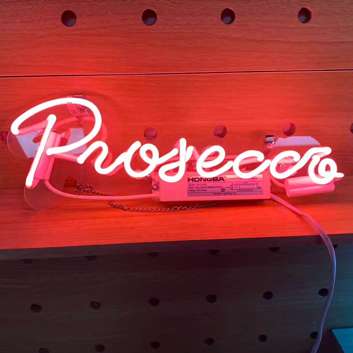 Prosecco起泡酒霓虹灯 酒吧清吧墙面装饰灯 网红酒廊氛围灯