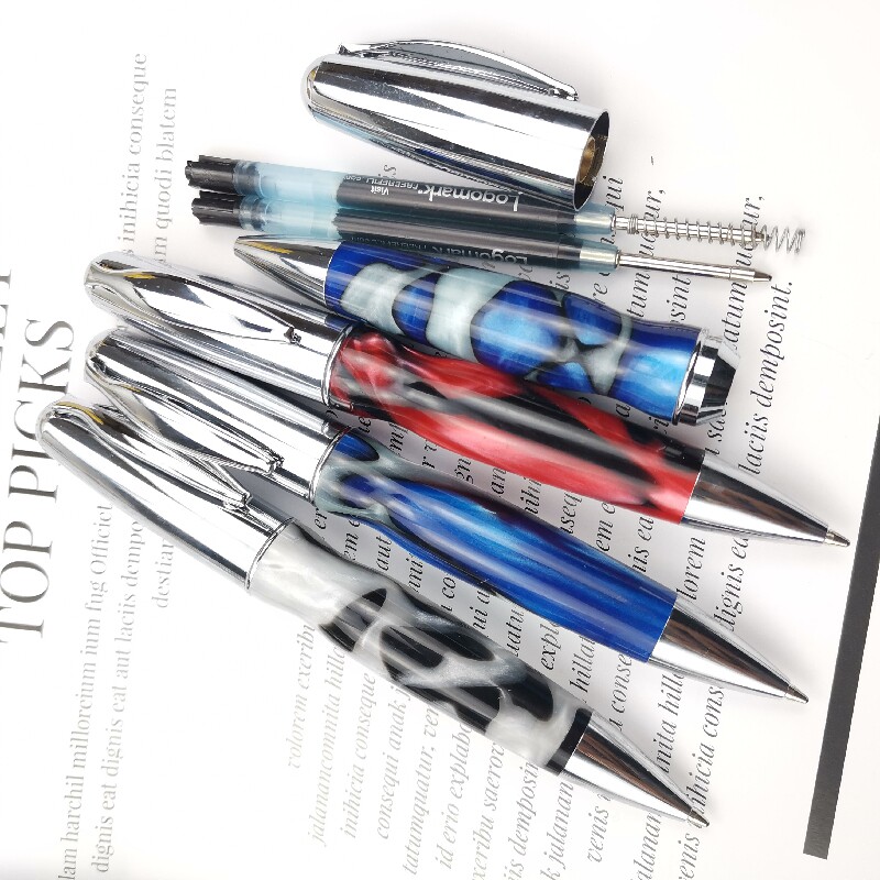 G2 표준 펜 리필 고급스러운 아크릴 펜 배럴 구리 배럴 캡 수출형 펜 배럴 금속 회전 메커니즘