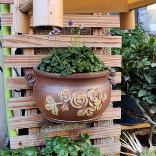 挂防腐木墙壁挂式花盆大号水培大口径绿萝户外复古简约创意垂吊墙