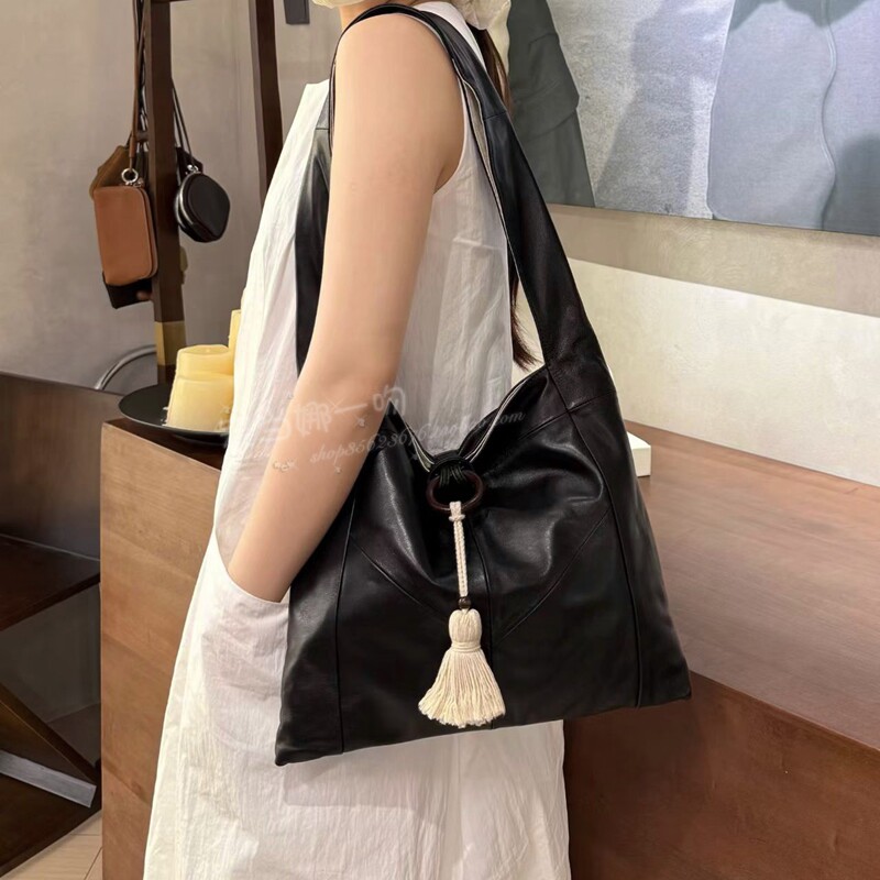 游牧风软羊皮流苏大容量托特包女