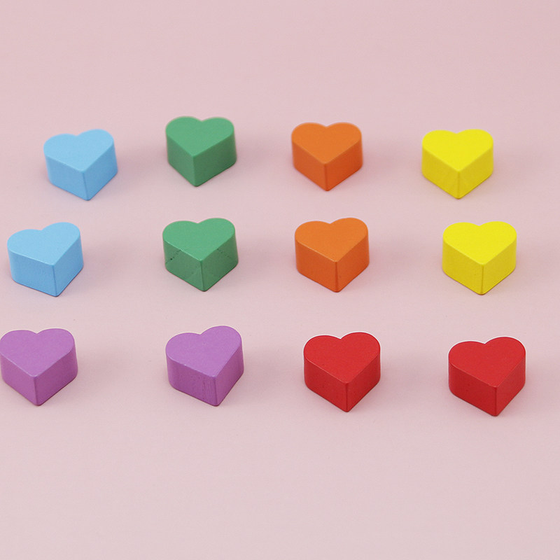 6色桌游大富翁 米宝Meeples配件棋子token标记心形爱心图片