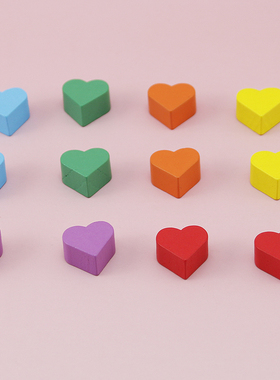 6色桌游大富翁 米宝Meeples配件棋子token标记心形爱心