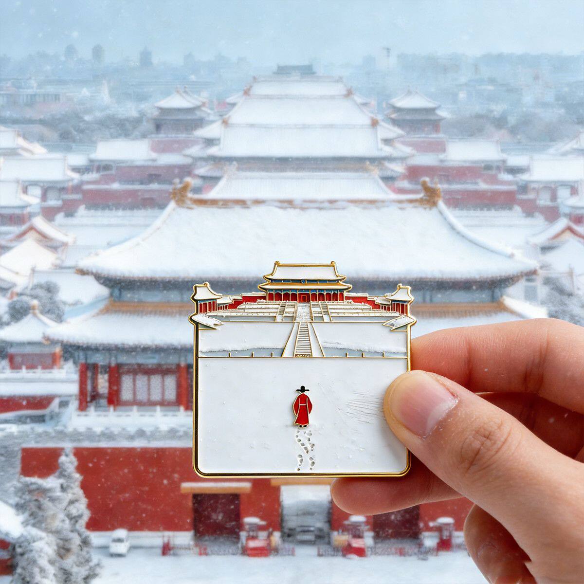 张居正谁言天宫不好客漫天风雪送一人金属冰箱贴故宫旅游纪念品