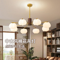 奶油原木中古風棉花南瓜客廳燈具
