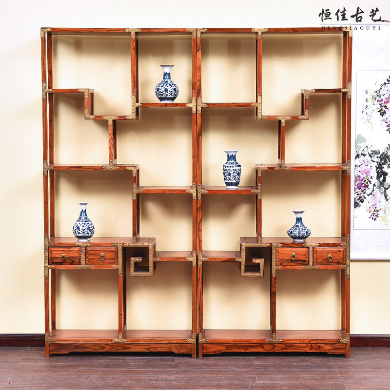 中式红木古典全实木明清仿古南榆多宝格/博古架