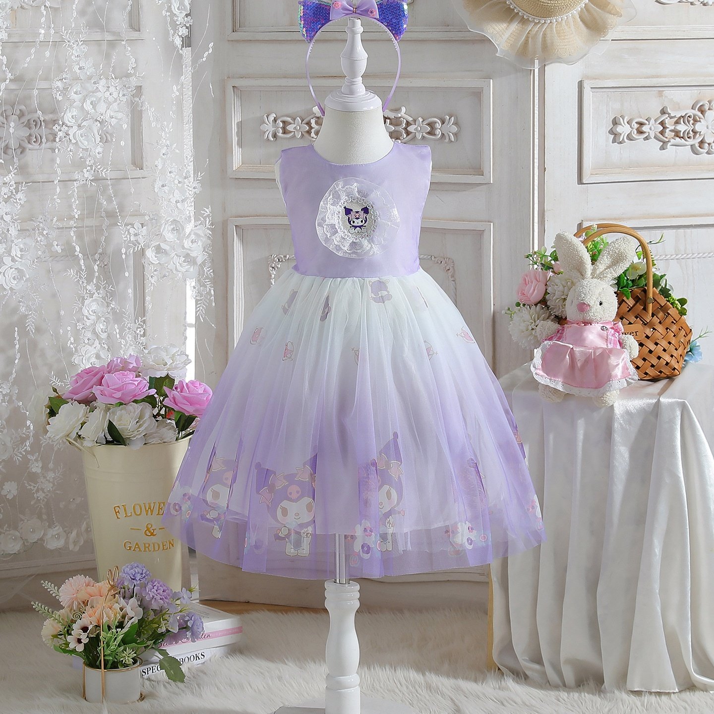 女宝宝夏装库洛米连衣裙2025夏季新款洋气公主裙洛丽塔纱裙