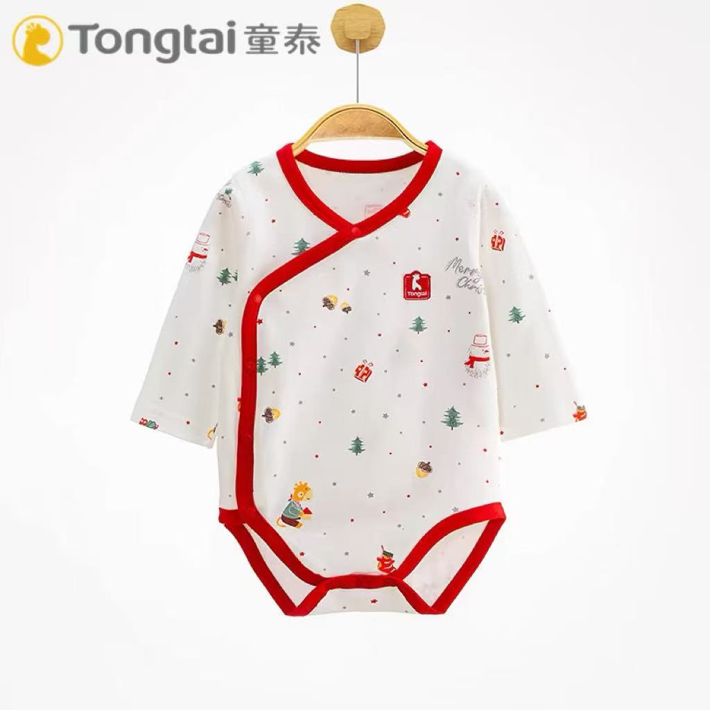 童泰婴儿连体衣a类宝宝长袖哈衣包屁衣纯棉三角爬服