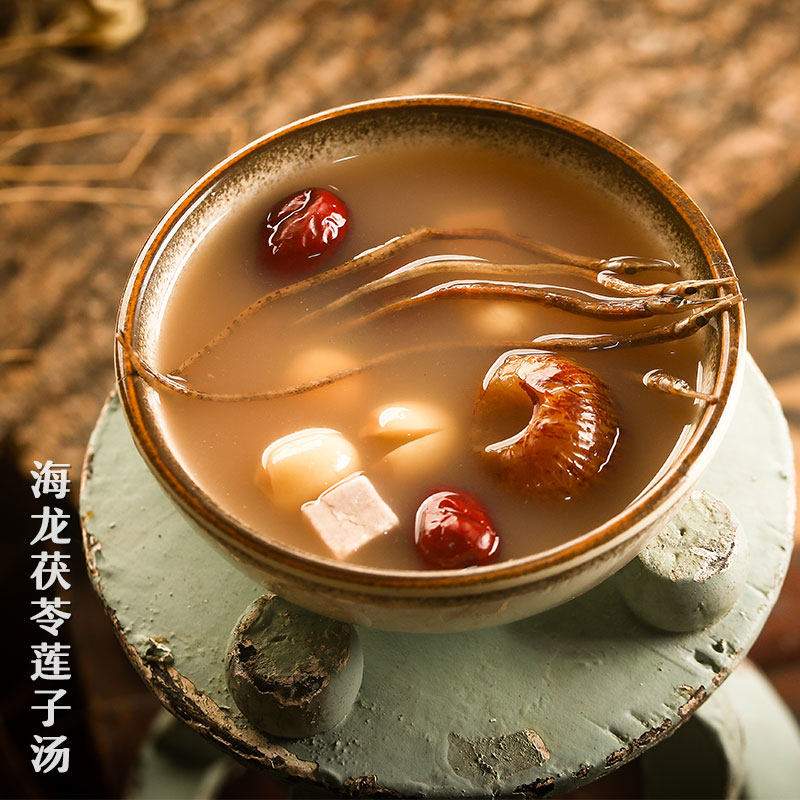 海龙茯苓莲子汤夏季煲汤材料广东药膳养生滋补广式炖品汤补品料包