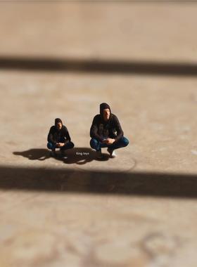 KING TOYS 卫衣男 1/87 1/64 1/43人偶车模场景搭配 预定