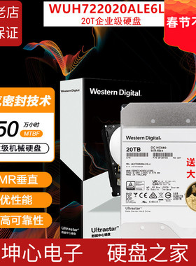 WD西部数据HC555 WUH722020CLE6L4 20T氦气企业级SATA机械硬盘Tb