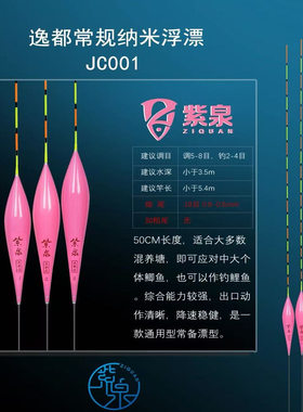 逸都紫泉纳米JC系列黑坑竞技枣核行程高灵敏醒目钓鱼票