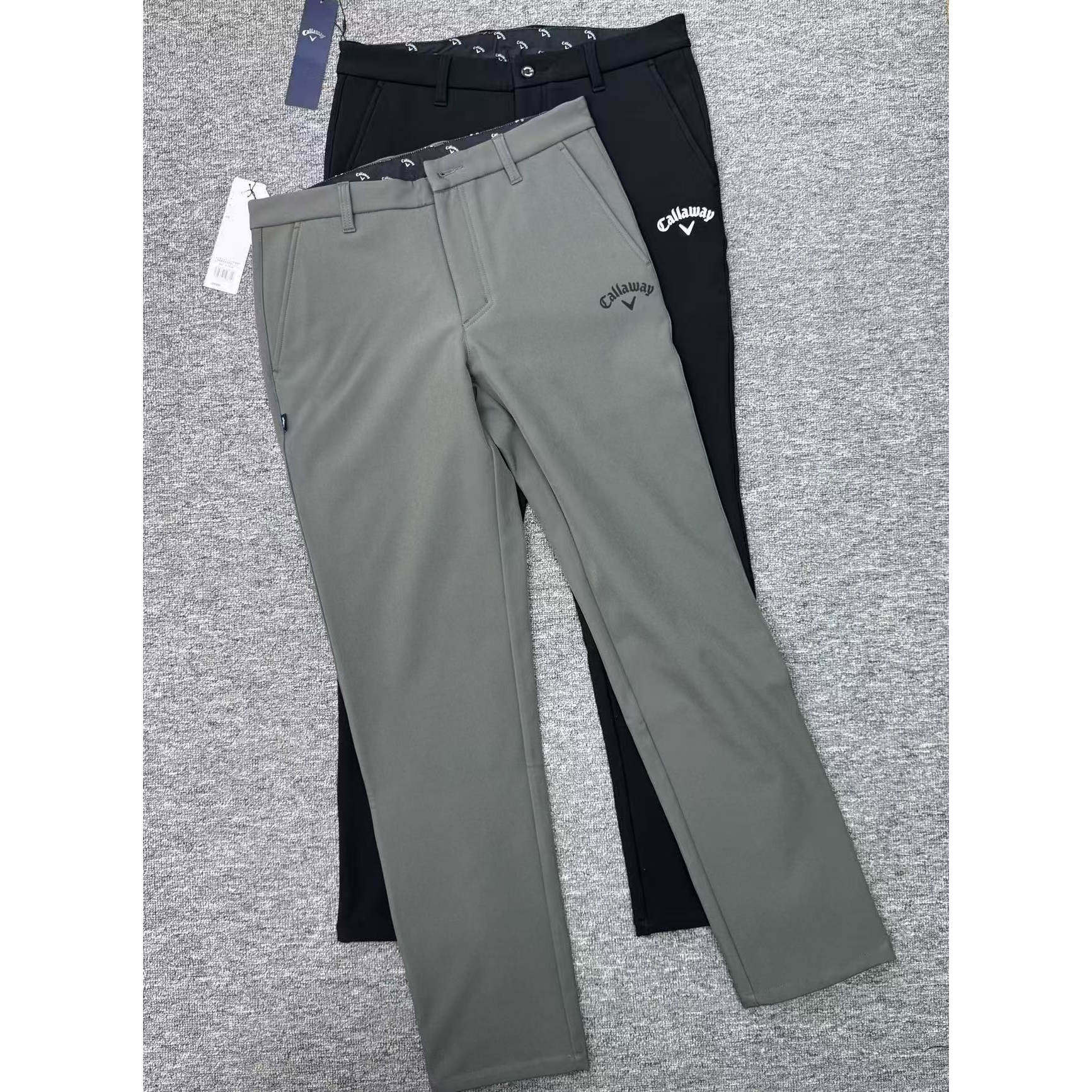 出口日韩高尔夫秋冬加绒加厚男装长裤修身弹力速干运动休闲球裤子